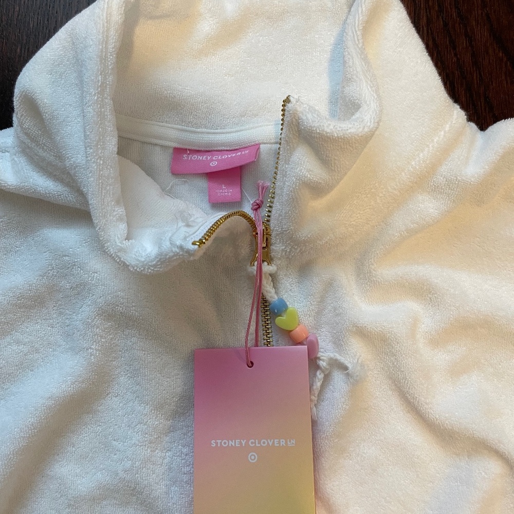 Stoney Clover Lane x Target white terry sweatshirt